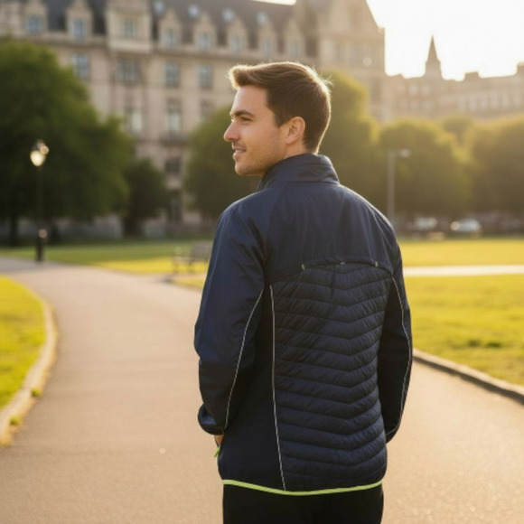 Porsche Drivers Selection Padded Windbreaker Jacket Blue Waterproof Large Mens - Picture 6 of 16